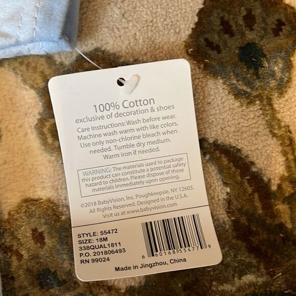 NWT Size 18 Months onesie. Blue with little crab. Super cute! 100% cotton - Picture 5 of 5